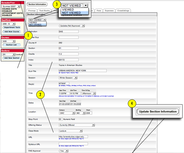 Selecting a Course